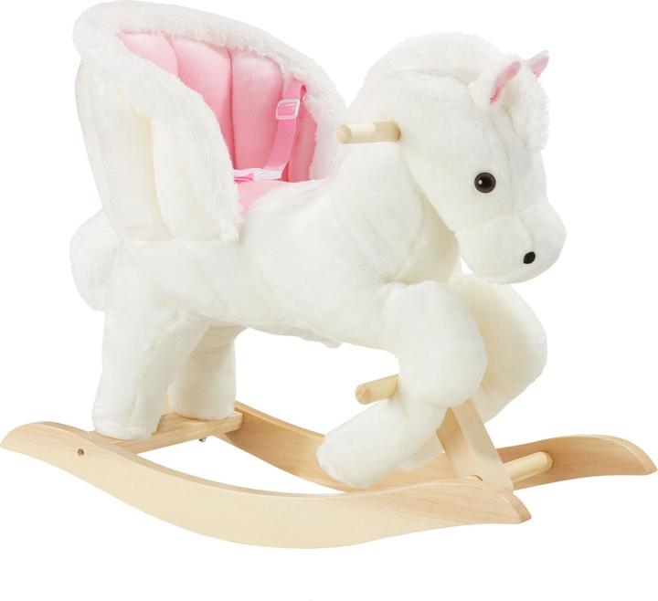 tectake Rocking horse with plush, high-quality design, from 18 months
