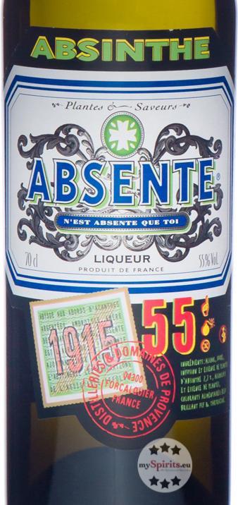 Actual product image Distilleries et Domaines de Provence Absente Liq. aux plantes d'Absinthe (55 %, France, 1 x 70 cl, Absinthe)