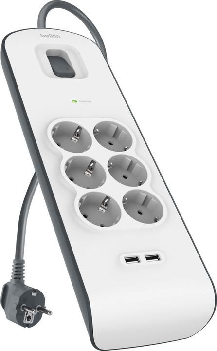 Produktbild Belkin Steckdosenleiste 6-fach + 2xUSB-A, 2m Kabel BSV604vf2M-V2 (6x, Typ 13, 2 m)