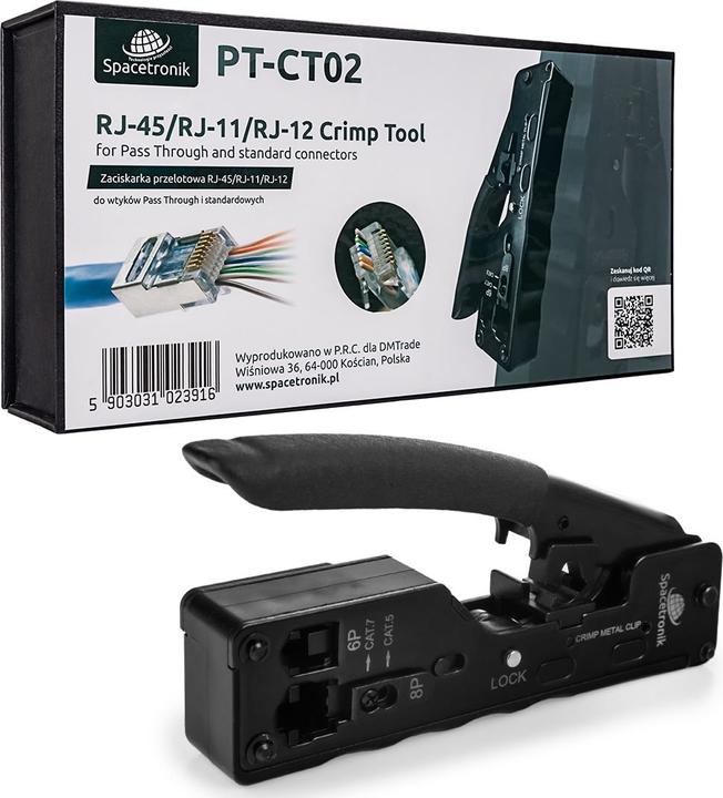 Produktbild Spacetronik Zaciskarka przelotowa RJ45 / RJ12 / RJ11 (PT-CT02)