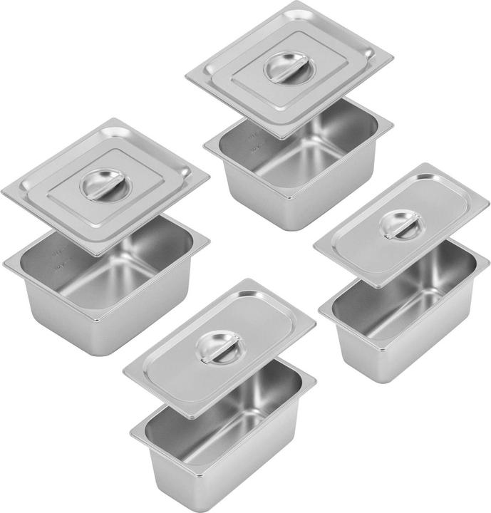 Produktbild Royal Catering Bain-Marie mit Unterschrank Warmhaltebehälter Speisenwärmer 2 GN 1/2 + 2 GN 1/3