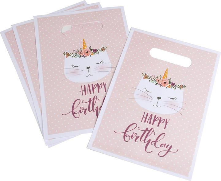 Produktbild Natura Punto 6er-Set Geschenktüten Happy Birthday mit Henkel, 23 cm (Geschenktüte, 6 x)