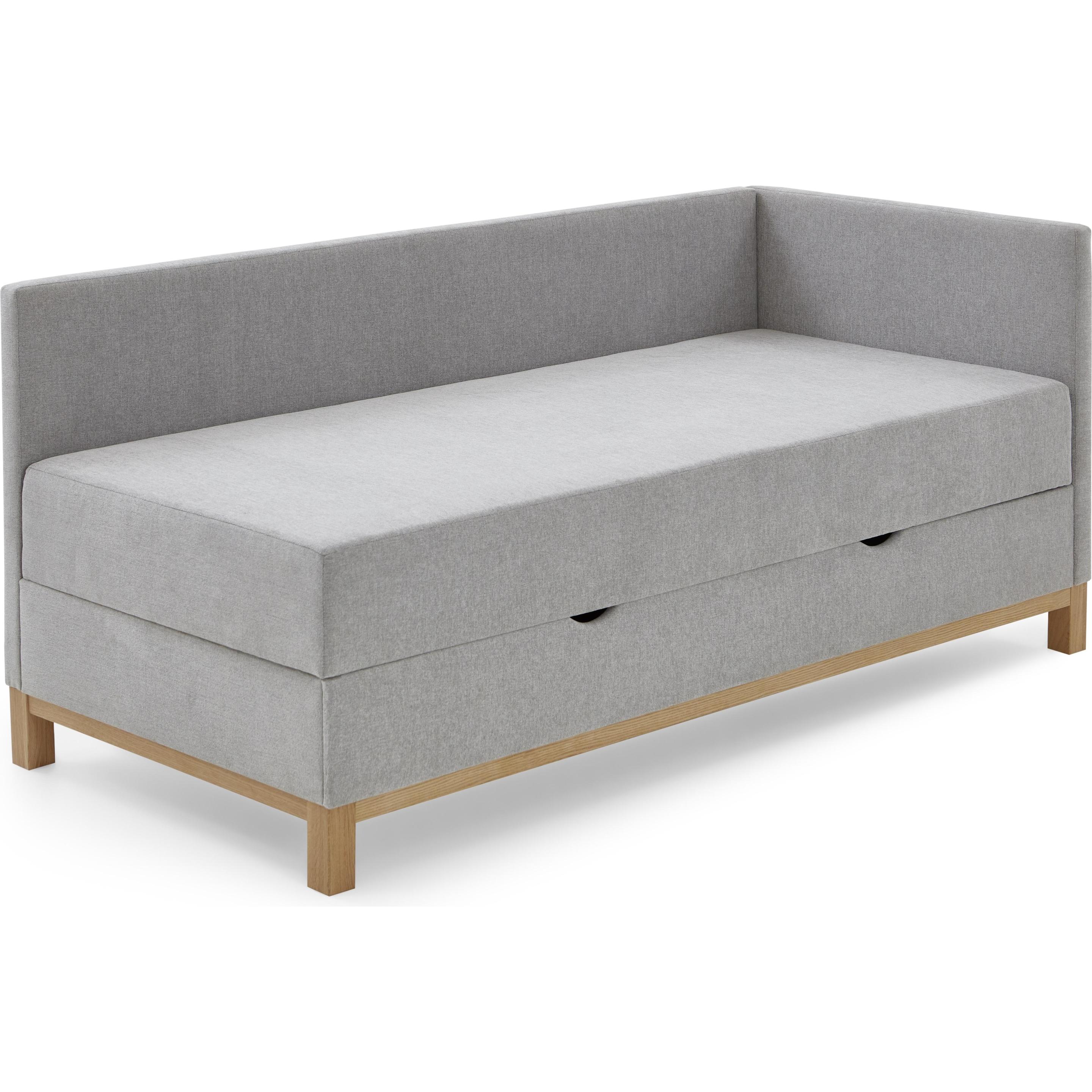 Meise Möbel, Bett, Santos Studioliege inkl. Bettkasten und Taschenfederkern Matratze Stoff Thor (90 x 200 cm)