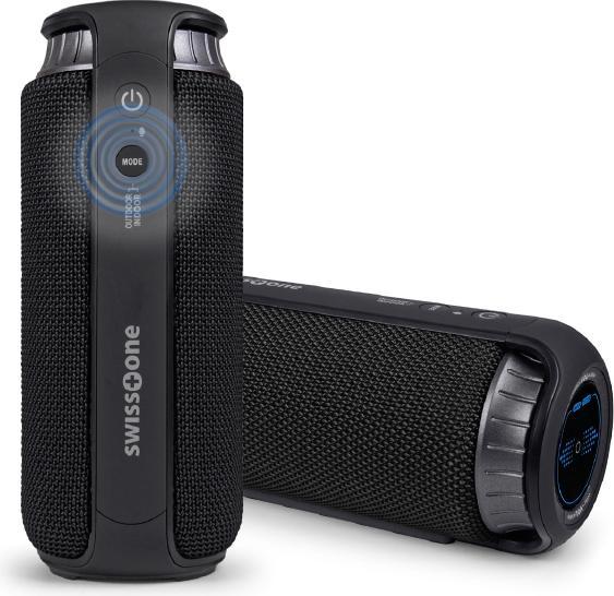 swisstone BX 500 black Bluetooth speaker X-Bass Status LED Splash-proof according to IPX4 Hands-free... (8 h, Rechargeable battery operated)