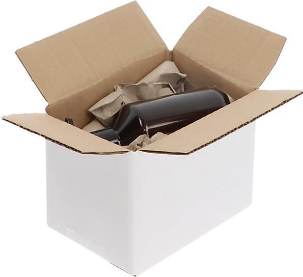 Actual product image kaiserkraft Folding corrugated cardboard box, white, LxWxH 250 x 200 x 150 mm, single (1 pcs., 25 x 20 x 15 cm)