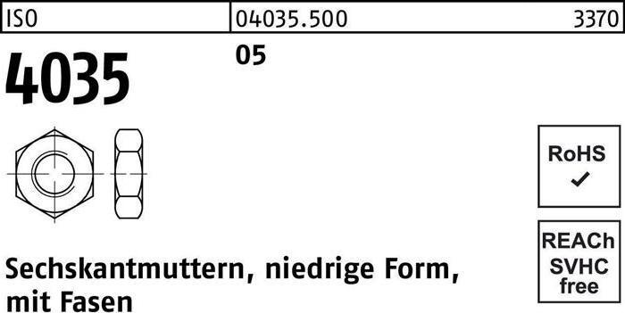 Immagine prodotto Dado esagonale ISO 4035 basso con smussi M 14 5 (M14)