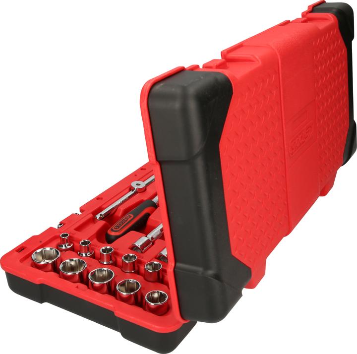 Actual product image KS Tools 3/8" CHROMEplus socket set, 46 parts, Flank Traction (3/8")