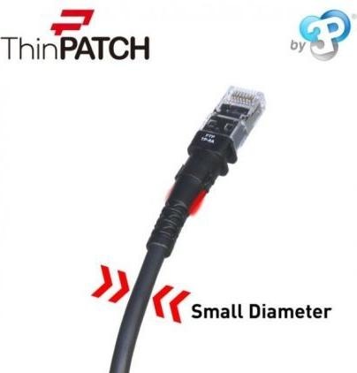 Produktbild PatchSee Patchkabel ThinPATCH Cat 6A, U/FTP, 9.7 m, Schwarz, 1 Stück (U/FTP, CAT6a, 9.70 m)