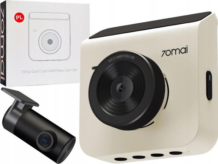 Produktbild Xiaomi Auto DVR 70MAI DASH CAM A400 QHD MIDRIVE A400 + RC09 weiss (Eingebautes Display, WLAN, Beschleunigungssensor, Nachtsicht)