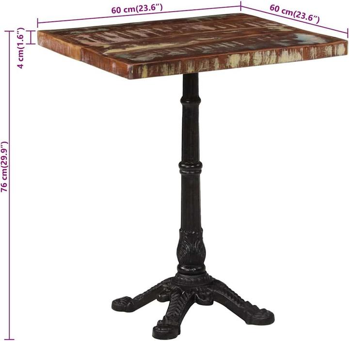 Produktbild vidaXL Bistrotisch (60 x 60 x 76 cm)
