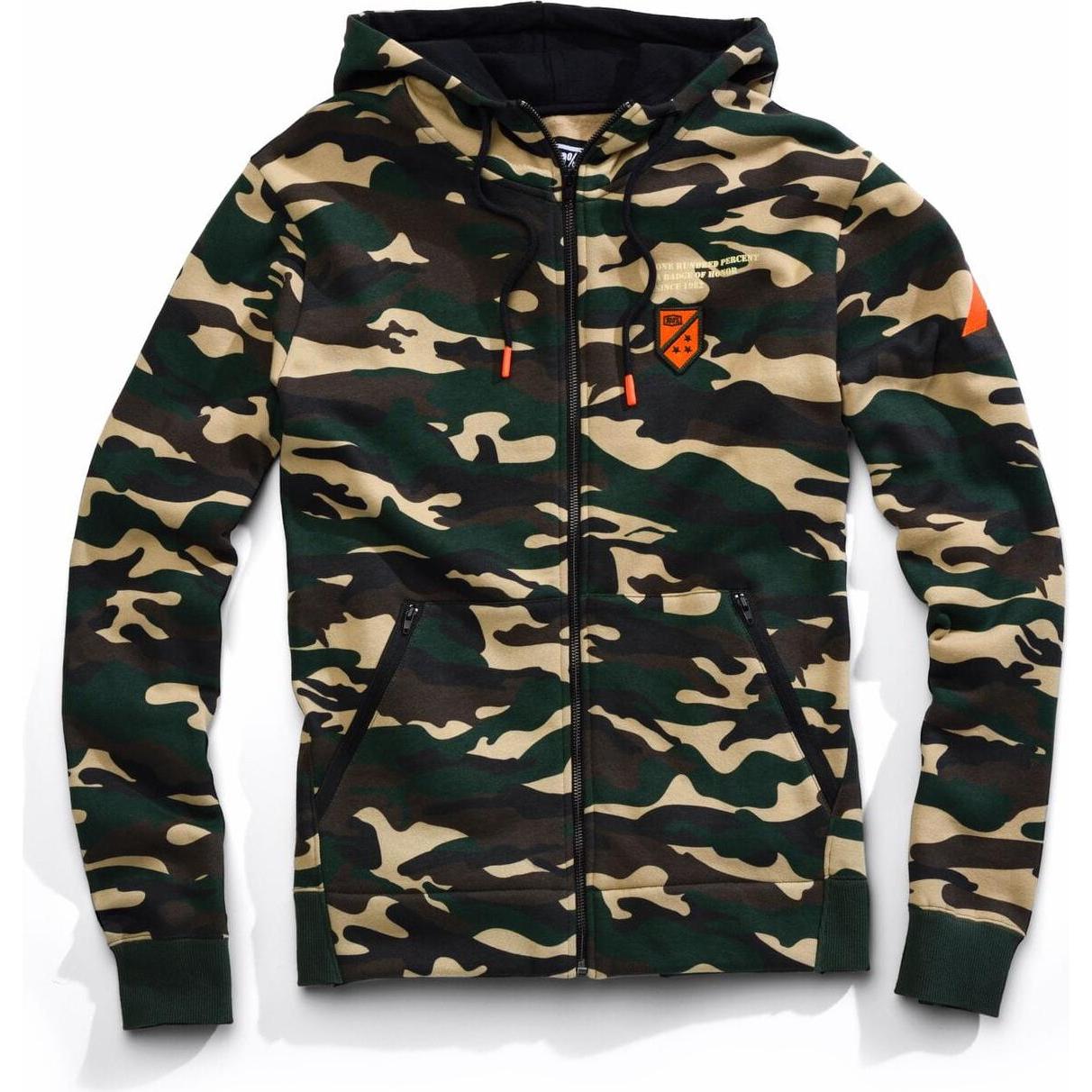 100%, Unisex, Pullover, Interval Full-Zip Hoody, Grün, Schwarz, (S)