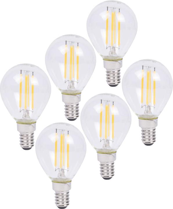 Produktbild Benson Electric 6er-Set LED-Filament-Lampe, G45, E14, 400 lm, 4 W, 2500 K, warmweiss (E14, 4 W, 400 lm, 6 x, F)