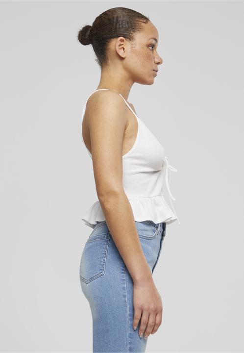 Produktbild Urban Classics Ladies Waffle Pique Ruffle Top - 137877 (L)