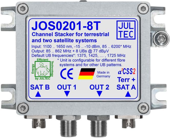 Jultec GmbH Einkabelumset. f.2 SAT JOS0201-8T u.Terrestrik 2xGlasfaser FC/PC 8xRec. (Antennenkabel)