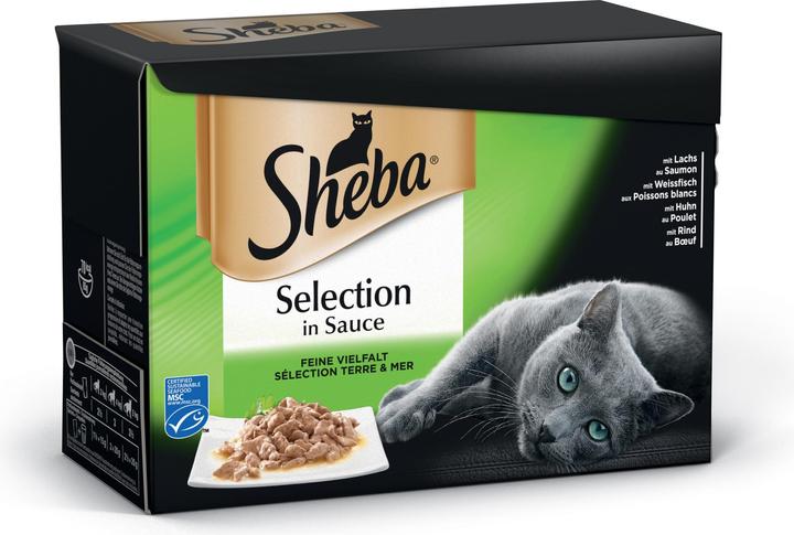 Produktbild Sheba Feine Vielfalt in Sauce MSC (Adult, 12 Stk., 1020 g)