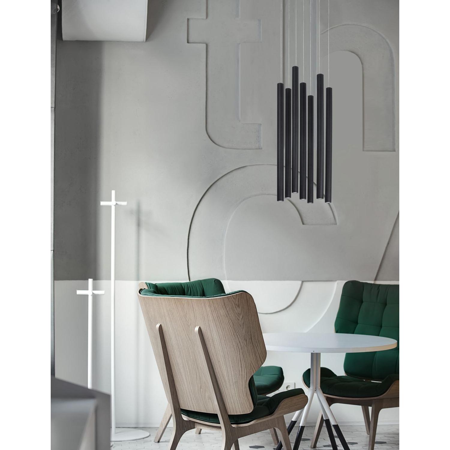 Thumbnail - Nova Luce, Pendelleuchte, ULTRATHIN LED Pendelleuchte Schwarz 7x3W Warmweiss 150x40cm 9184024