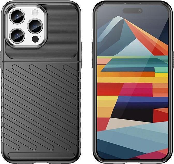 Actual product image Hurtel Armored iPhone 15 Pro Max Thunder Case - black (Apple iPhone 15 Pro Max)