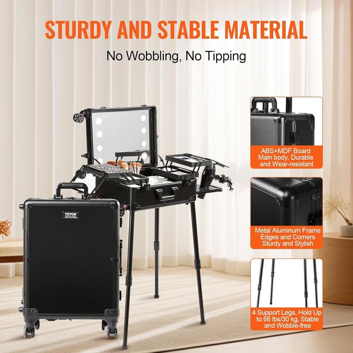Actual product image Vevor Rolling Makeup Case Trolley