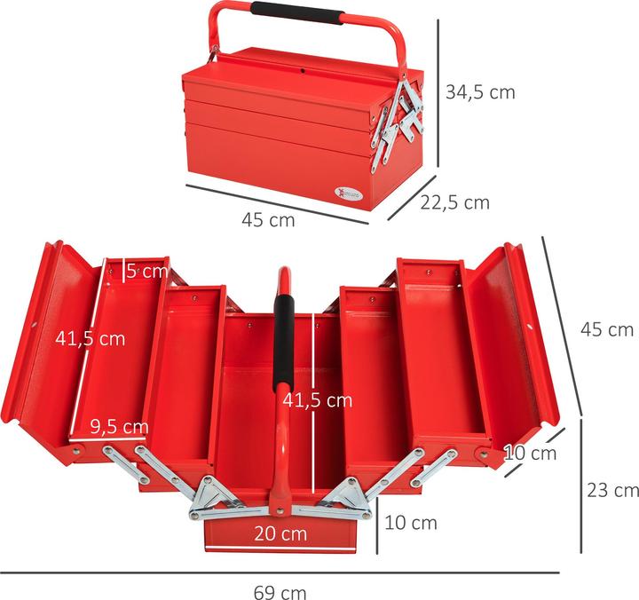 Actual product image Durhand Toolbox 5 compartment design