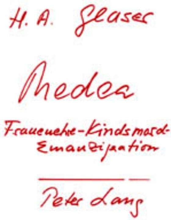 Produktbild Medea oder Frauenehre, Kindsmord und Emanzipation (Deutsch, Horst Albert Glaser, 2001)