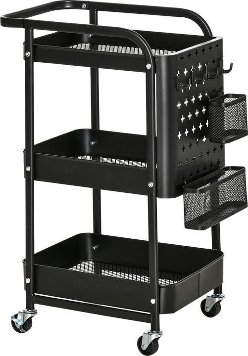 Image du produit Homcom Servierwagen Stahl, Kunststoff Schwarz