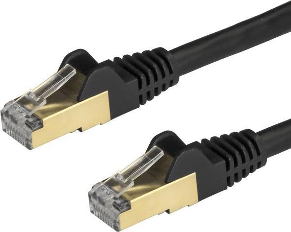 Actual product image StarTech Patch Cable Cat6a 0.5m Black (STP, CAT6a, 0.50 m)
