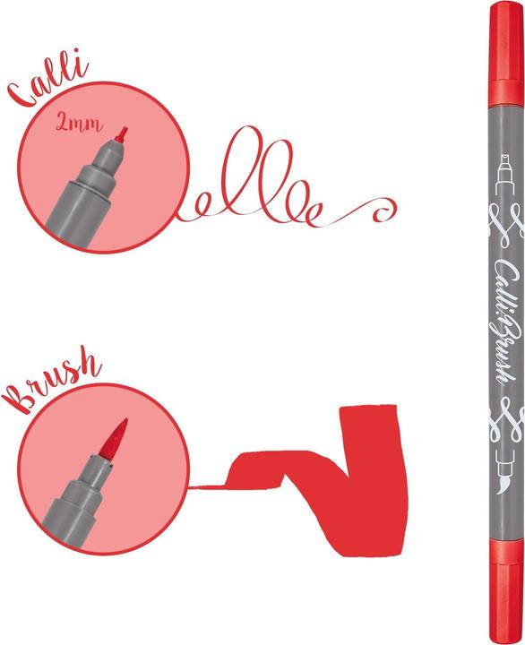 Produktbild Online Callibrush Pen Double Tip 2mm 19055/6 Rot (6x)