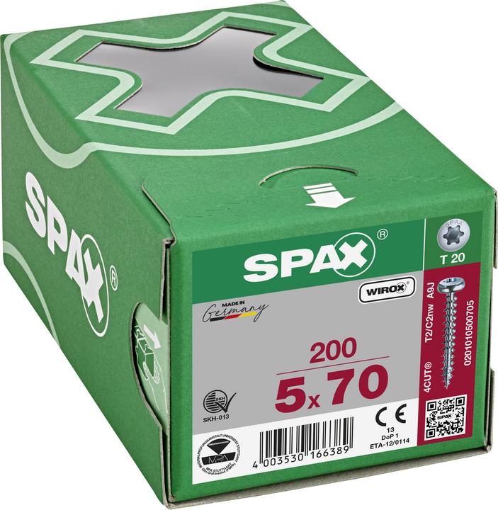 Produktbild Spax Halbrundkopf T-Star Plus T20 Vollgewinde Wirox (200 Schrauben pro Stück)
