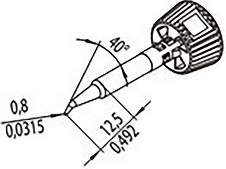 Actual product image 0142SDLF08L/SB Soldering tip Tip size 0.80 mm Contents 1 pc. (Soldering bit)