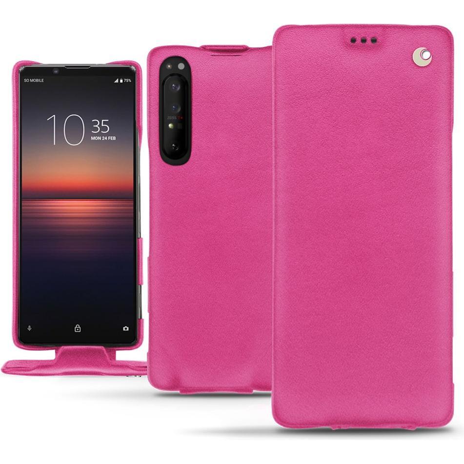 Noreve Lederschutzhülle vertikal (Sony Xperia 1 II), Smartphone Hülle, Rosa
