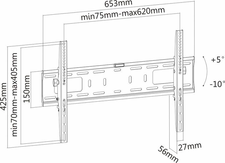 Actual product image PureMounts PM-T600, wall mount (Wall, 65", 35 kg)