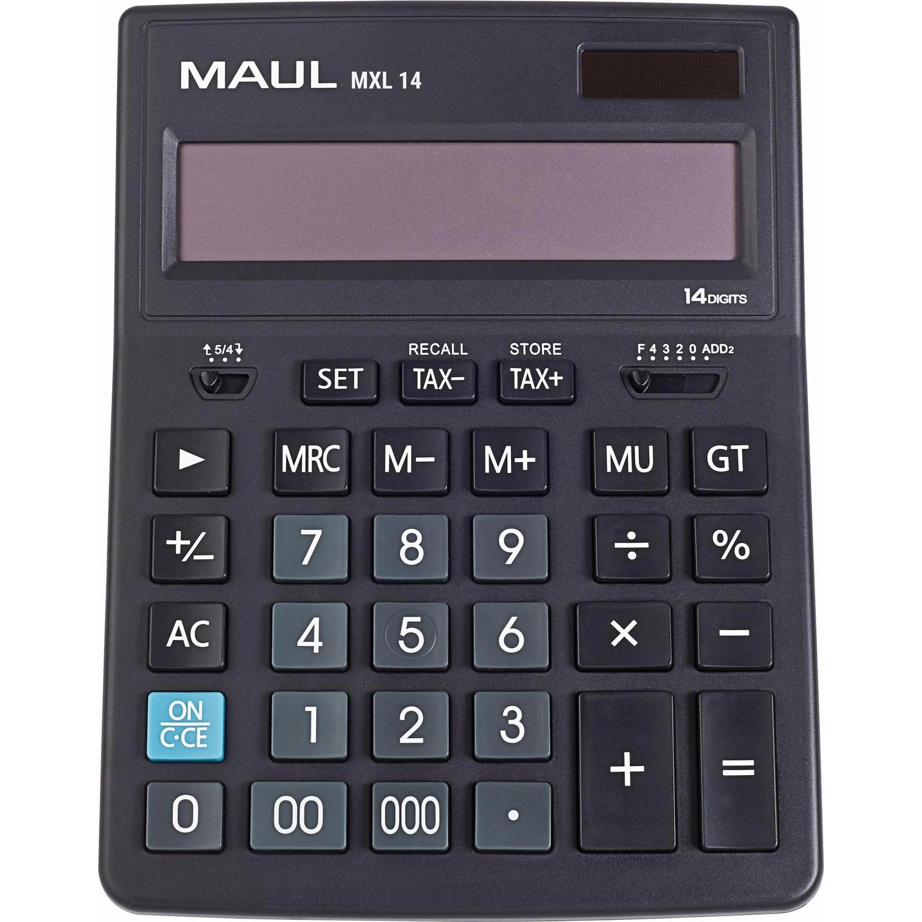 Maul, Taschenrechner, Taschenrechner MXL14 Schwarz (Solarzellen)