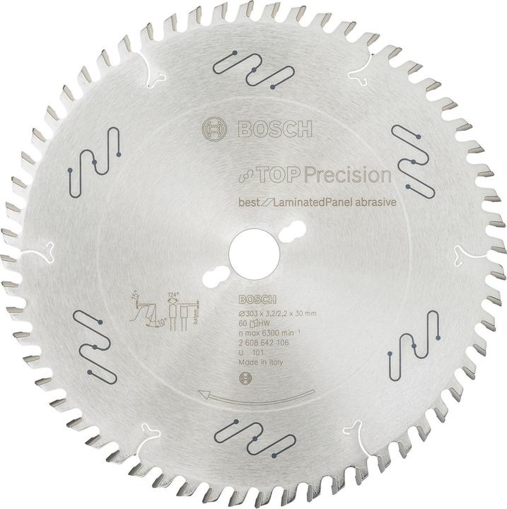 Actual product image Bosch Professional Zubehör Circular saw blade Top Precision Best for Laminated Panel Abrasive 303x30x3.2 mm, 60