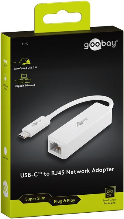 Actual product image Goobay USB-C to RJ45 network adapter (USB-C 3.1 Gen 1, RJ45 (1x))