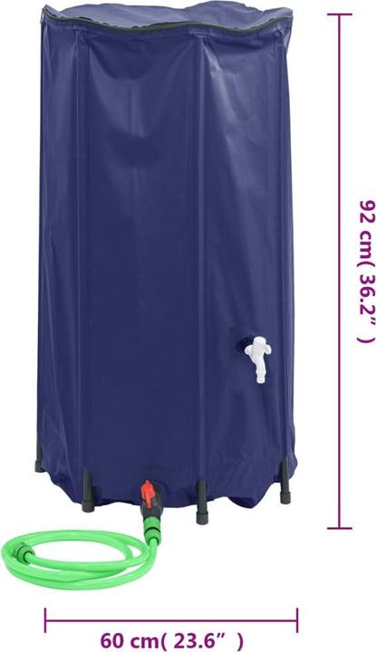 Actual product image VidaXL Water tank with tap Foldable 250 L PVC (250 l)