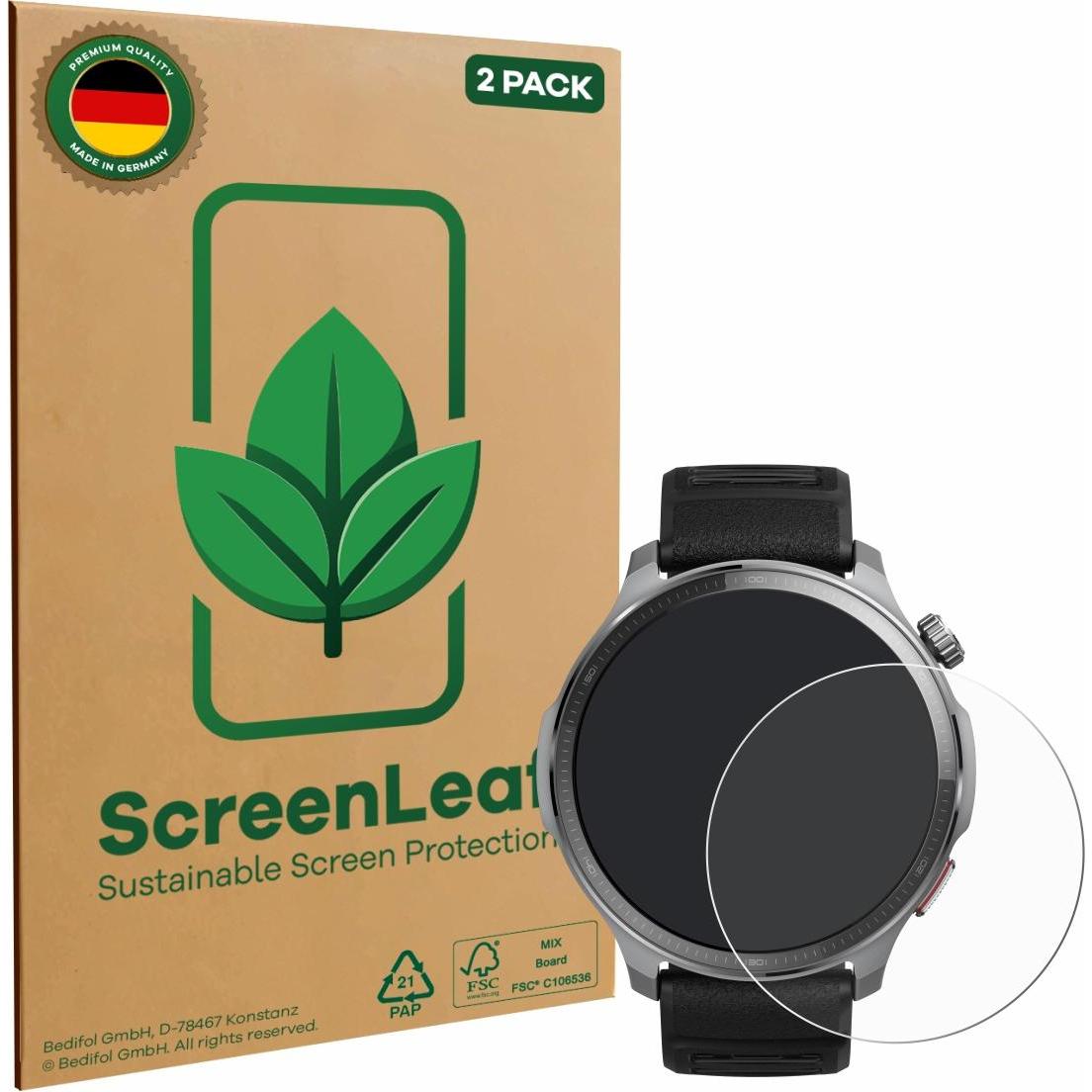 ScreenLeaf Pellicola protettiva, Proteggi Schermo Sostenibili, Clear, Antigraffio, Pellicola protettiva per smartwatch, Trasparente