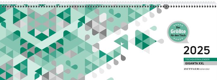 Tisch-Querkalender Giganta 2025 XXL grün, 42,2x14,8cm, Bürokalender mit 120 Seiten, 1 (Harter Einband, Deutsch)