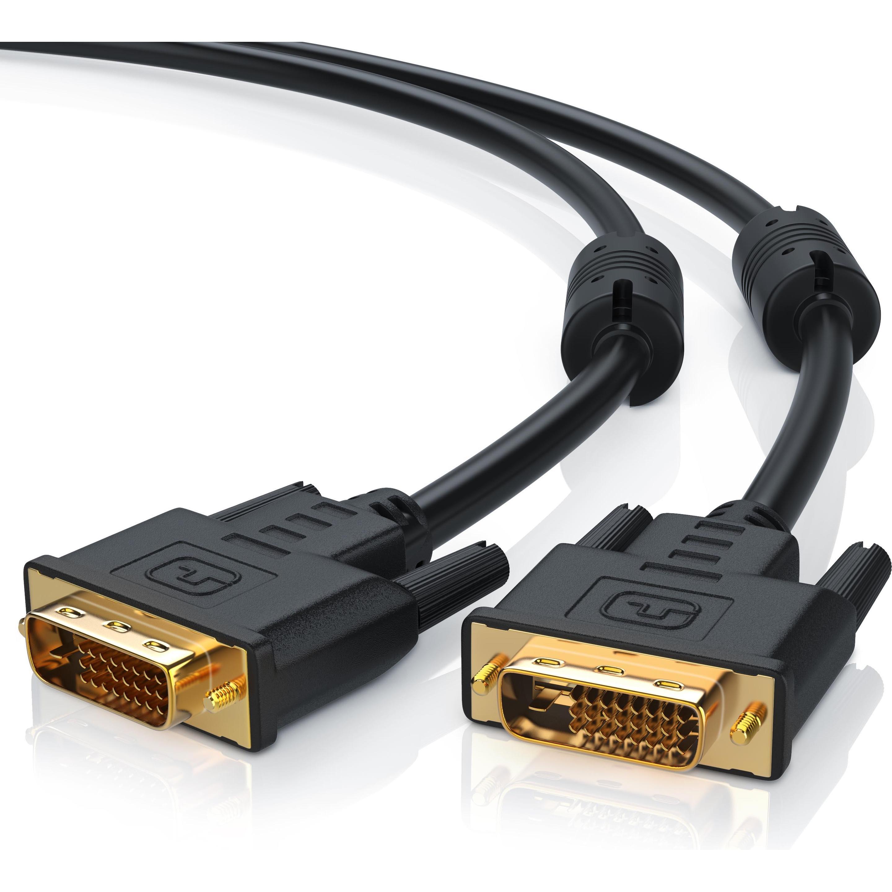 CSL DVI zu DVI Kabel - Dual Link 24 1 - HDTV Auflösungen bis 2560x1600 - Ferritkern - OFC Kupferleiter (2 m, DVI), Video...