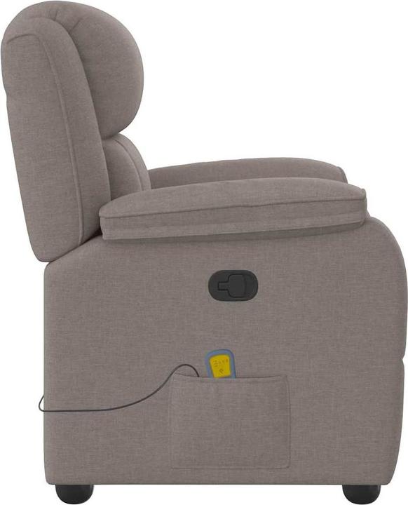 Immagine prodotto vidaXL Poltrona massaggiante Tessuto Taupe Poltrona TV massaggiante Poltrona con funzione massaggio