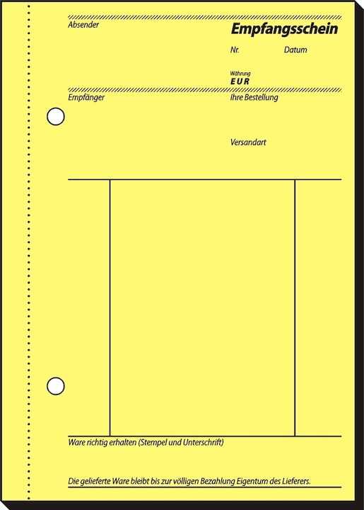 Produktbild Sigel Formularbuch "Lieferschein mit Empfangsschein", A6, SD (40 x)