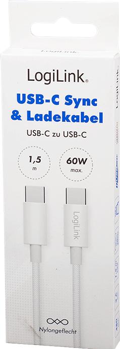 Image du produit LogiLink USB C – USB C (1.50 m, USB 2.0, 60 W)