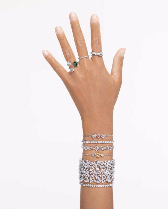 Actual product image Swarovski Matrix Vittore Ring Rundschliff Weiss Silberfarbenes Finish (55)