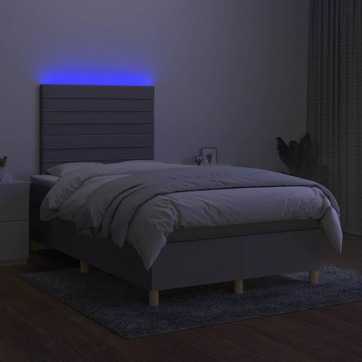 Produktbild VidaXL Bo x springbett mit Matratze & LED 120 x 190 cm Stoff (120 x 190 cm)