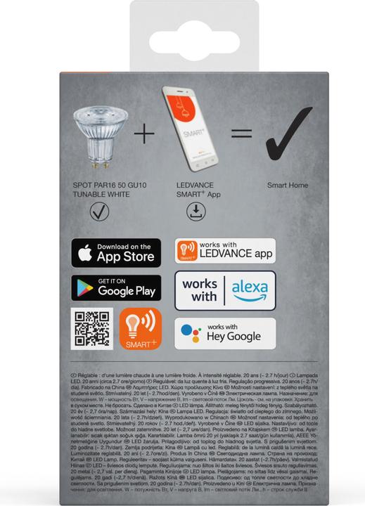 Actual product image Ledvance Smart Spot 40 (GU10, 4.90 W, 350 lm, 3 x, G)