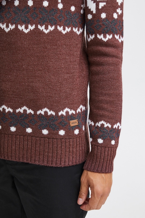 Image du produit Solid Norwig Pull En Grosse Maille Pull-Over Tricot Pour Homme Avec Encolure Rond (M)