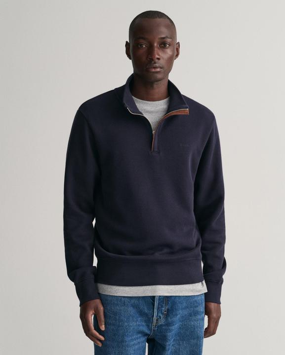 Actual product image GANT Sacker Rib Pullover Half Zip Evening Blue (L)