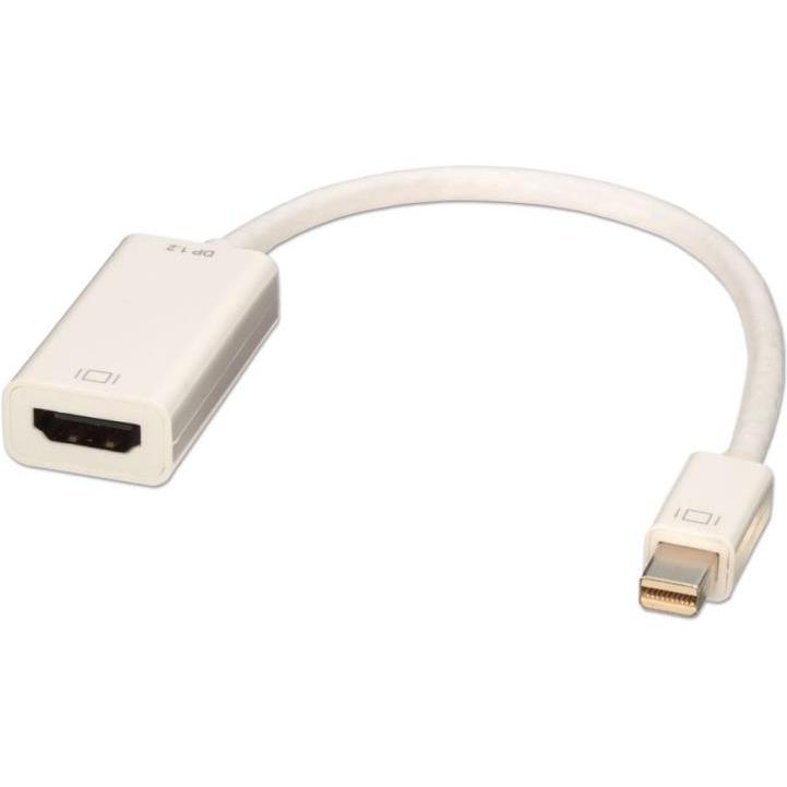 Lindy Mini DisplayPort auf HDMI Konverter (HDMI, 20 cm), Data + Video Adapter, Weiss