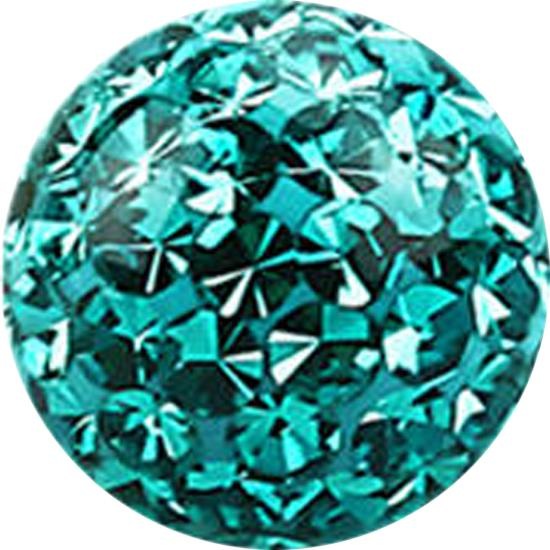 Produktbild Star Piercing Micro Kristall Kugel türkis Epoxy Schutzschicht (ohne Messing, Chirurgenstahl 316L)