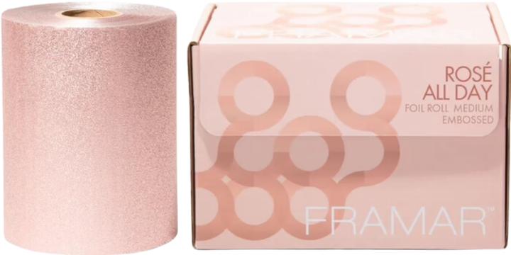 Framar Rosé All Day Embossed Roll Aluminum Foil for Hair Highlighting Medium 320ft with Fold Freak Foil Dis