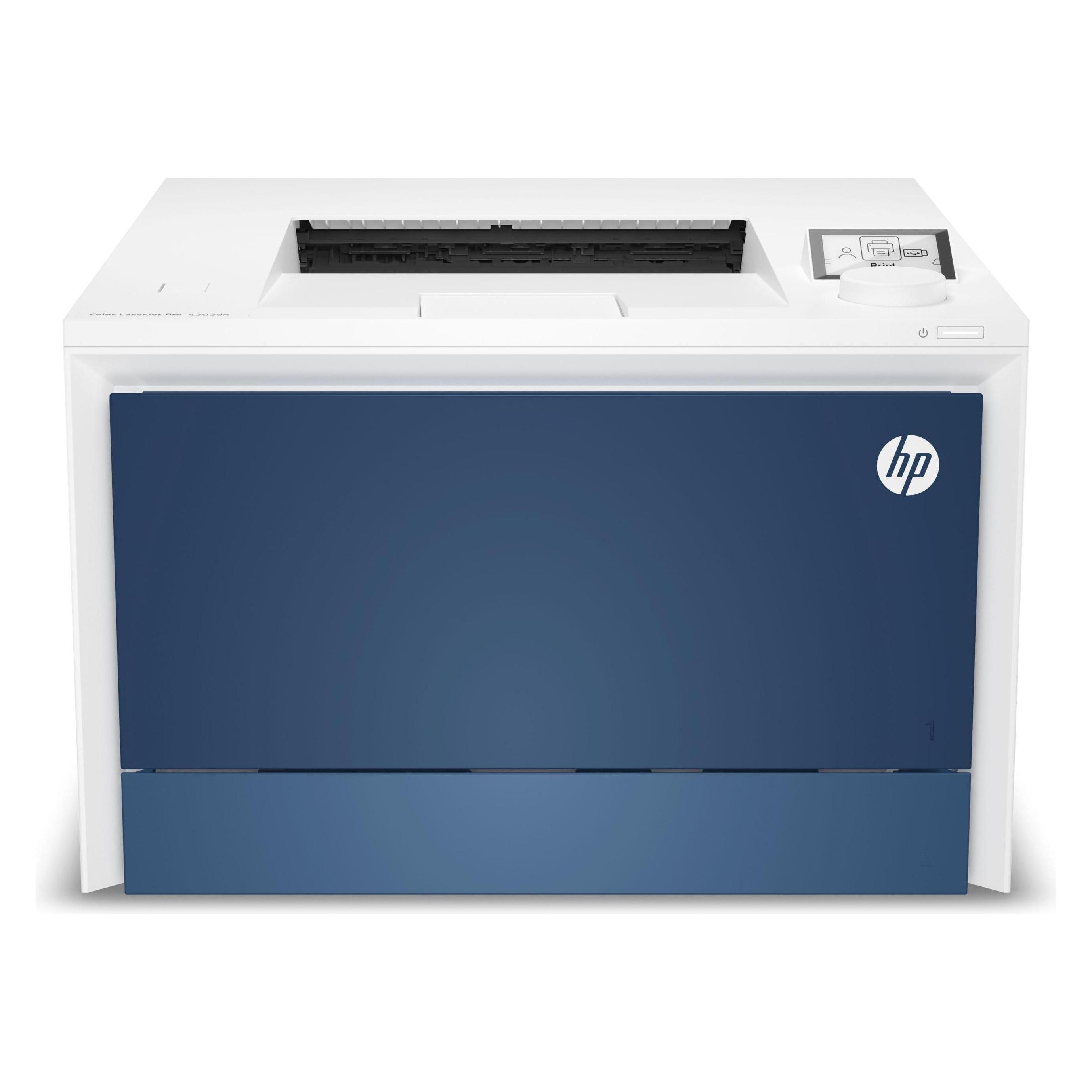 HP Color LaserJet Pro 4202dn (Laser, Farbe), Drucker, Weiss, Blau